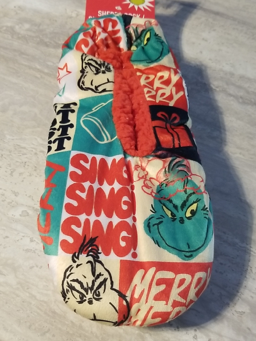 Grinch Holiday Slipper Socks Mens L/XL